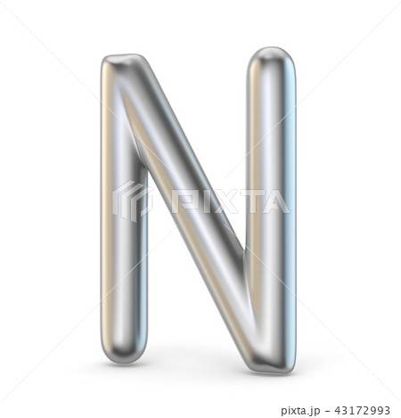 Metal alphabet symbol. Letter N 3D 43172993