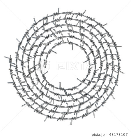 Spiral barbed wire front view 3D Spiral barbed wire front view 3D 43173107