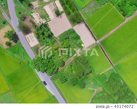 田園・道路〜ドローンで空撮(福島県大沼郡会津美里町大石字家ノ下) 田園・道路〜ドローンで空撮(福島県大沼郡会津美里町大石字家ノ下) 43174072