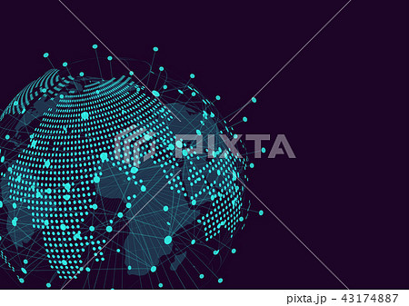Global network connection. World map point 43174887