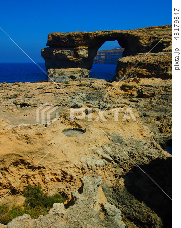 ゴゾ島 アズールウインドウ Azure Window In Gozoの写真素材