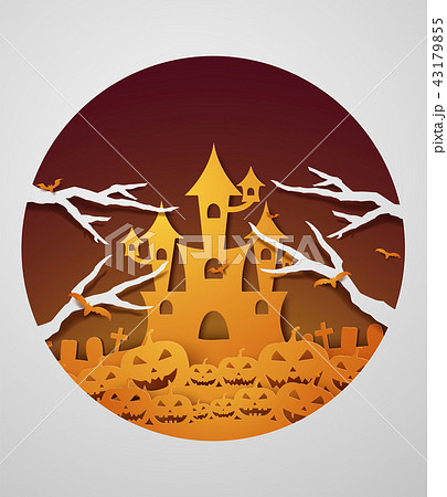 Halloween with castle and pumpkin Halloween with castle and pumpkin 43179855