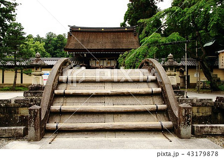 太閤橋 そり橋 多賀神社 の写真素材