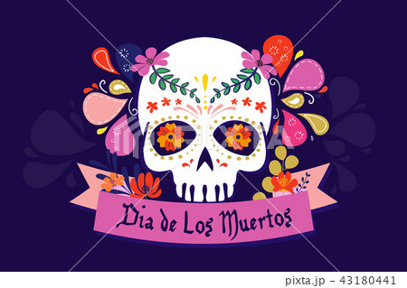Mexico day of the dead skull vector illustration 43180441