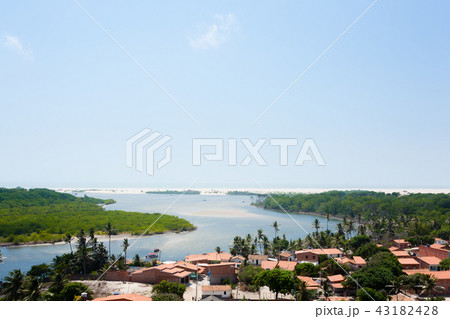 Preguica River view lighthouse, aerial view. Preguica River view lighthouse, aerial view. 43182428