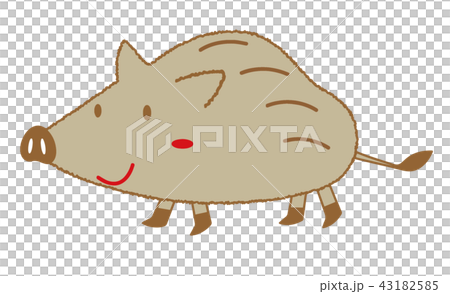 年賀状　干支　いのしし　ウリボウ　亥 43182585