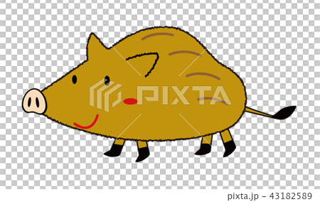 年賀状　干支　いのしし　ウリボウ　亥 43182589