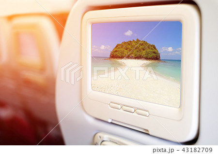 Aircraft In flight seat-back TV screen Aircraft In flight seat-back TV screen 43182709