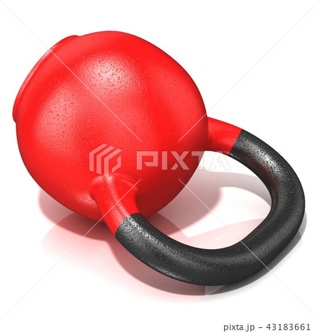 Red kettle bell weight, lying on its side 43183661