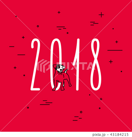 Collection of red Dog for 2018 year 43184215