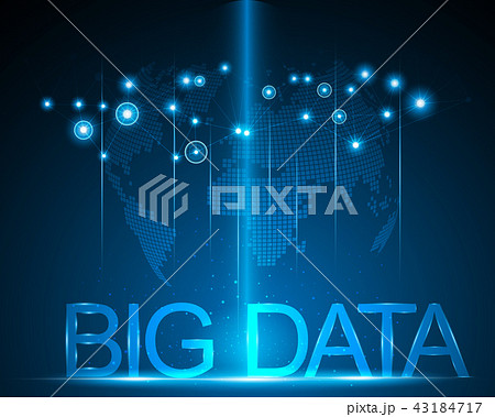Big data concept and World map Big data concept and World map 43184717