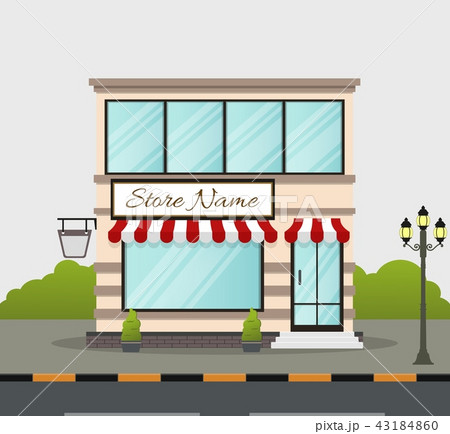 Flat design store front with place for name 43184860