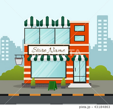 Flat design store front with place for name 43184863
