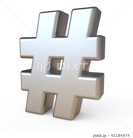 Metal font HASHTAG 3D 43184974