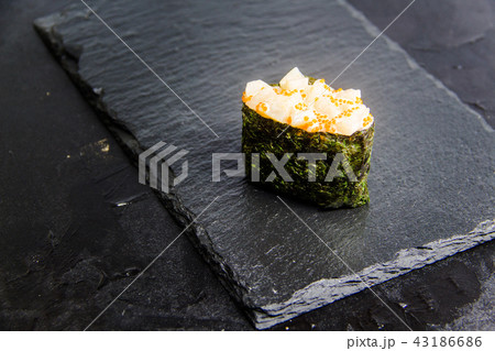 Sushi roll with vegetables. Japanese food. 43186686