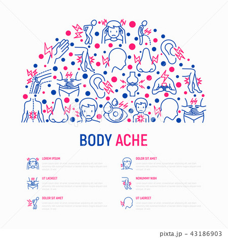 Body aches concept in half circle Body aches concept in half circle 43186903