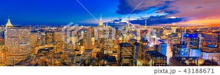 Night view of Manhattan from the skyscraper's Night view of Manhattan from the skyscraper's 43188671