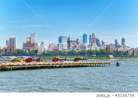 Lower Manhattan. The launch site for helicopters  43188756