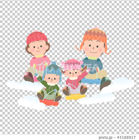 Snow sled play with family 43188917