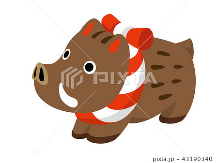 年賀状素材：イノシシ、亥 43190340