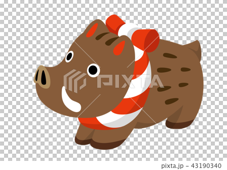 年賀状素材：イノシシ、亥 43190340