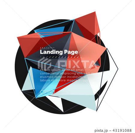 Vector 3d triangle abstract background, polygonal geometric design 43191088