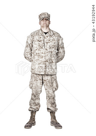 Soldier in parade rest position front view shoot 43192944