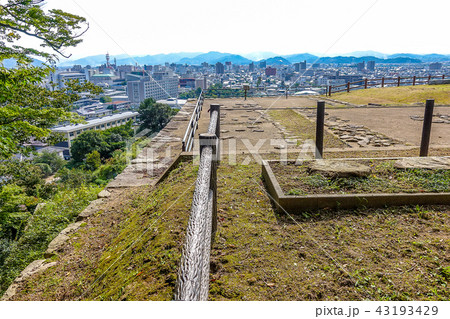 三階櫓跡 鳥取城天球丸の写真素材