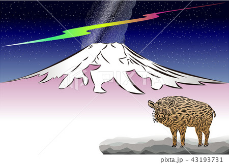 イノシシと富士山の天の川 イノシシと富士山の天の川 43193731