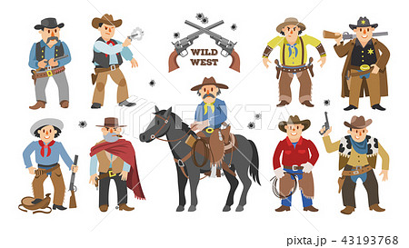 Cowboy Vector Western Cow Boy On Wildly Horse のイラスト素材