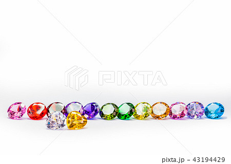 diamonds in heart shape on white background 43194429