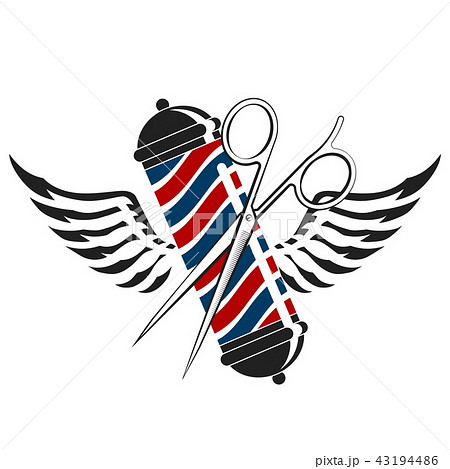 Barbershop symbol with scissors 43194486