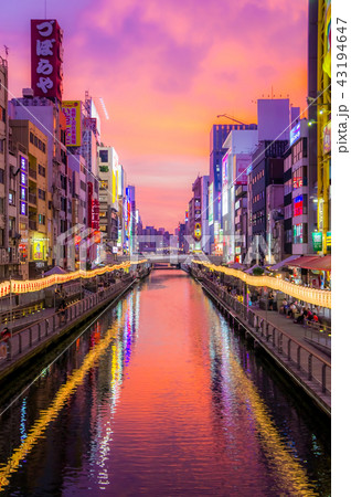 夕焼けの道頓堀 夕焼けの道頓堀 43194647