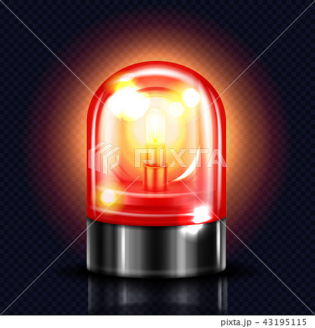 Siren Red Alarm Light 3d Vector Illustrationのイラスト素材