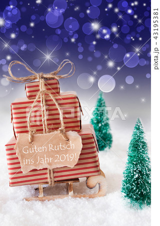 Vertical Sleigh, Guten Rutsch 2019 Means New Year Vertical Sleigh, Guten Rutsch 2019 Means New Year 43195381