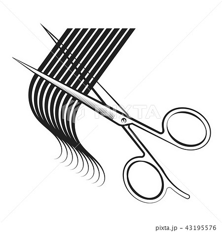Scissors cut hair curl 43195576