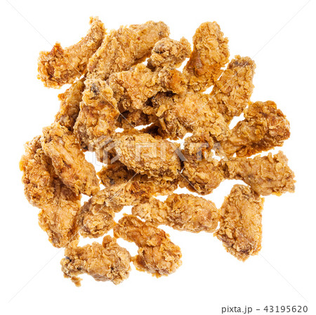 top view of pile of batter fried chicken wings top view of pile of batter fried chicken wings 43195620