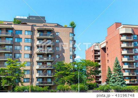 Modern condo buildings with huge windows in Montre 43196748