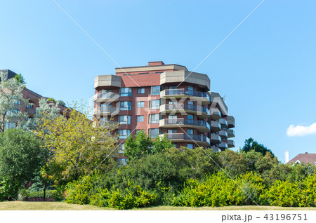 Modern condo buildings with huge windows in Montre 43196751