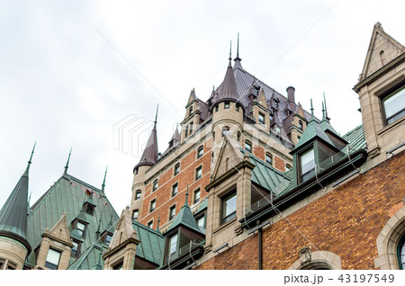 Frontenac castle and modern buildings in Quebec ci 43197549