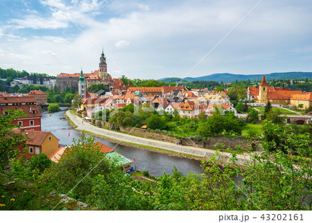 Cesky Krumlov old town in Czech Republic 43202161
