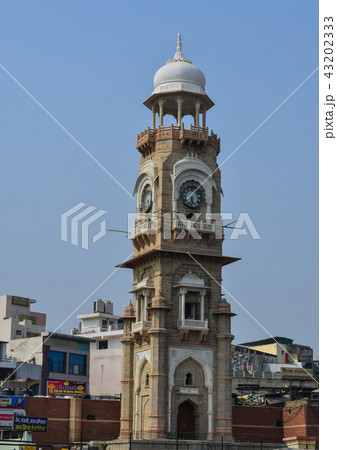 Clock Tower at downtown in Ajmer, India 43202333