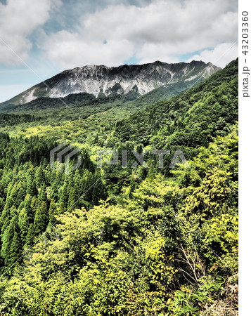 夏の大山南壁の眺望　ドラマチックトーン 43203360