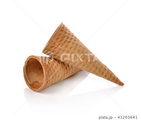 Ice cream cones on white background Ice cream cones on white background 43203641