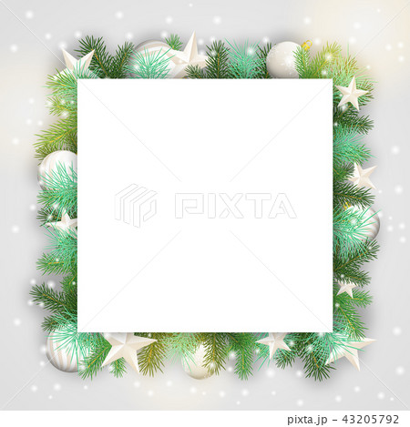 Christmas background with white ornaments Christmas background with white ornaments 43205792