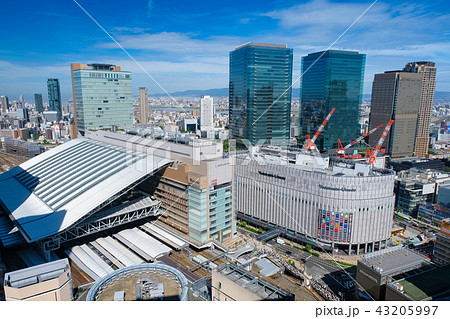 梅田 大阪駅 阪急グランドビルからの景色の写真素材