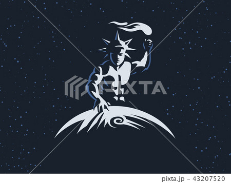 Helios the sun god with a torch. 43207520