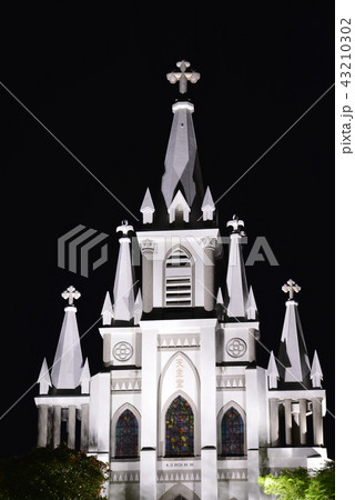 【長崎県　伊王島】夜の馬込天主堂 43210302