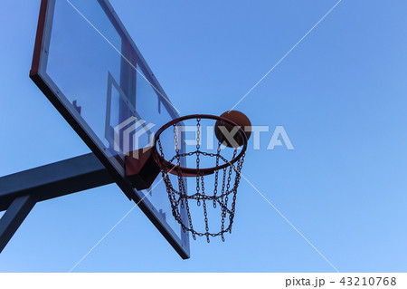 Basketball ring on a background of clear sky Basketball ring on a background of clear sky 43210768