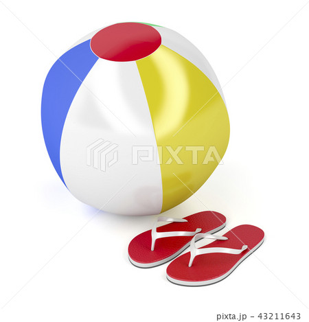 Beach ball and flip-flops 43211643